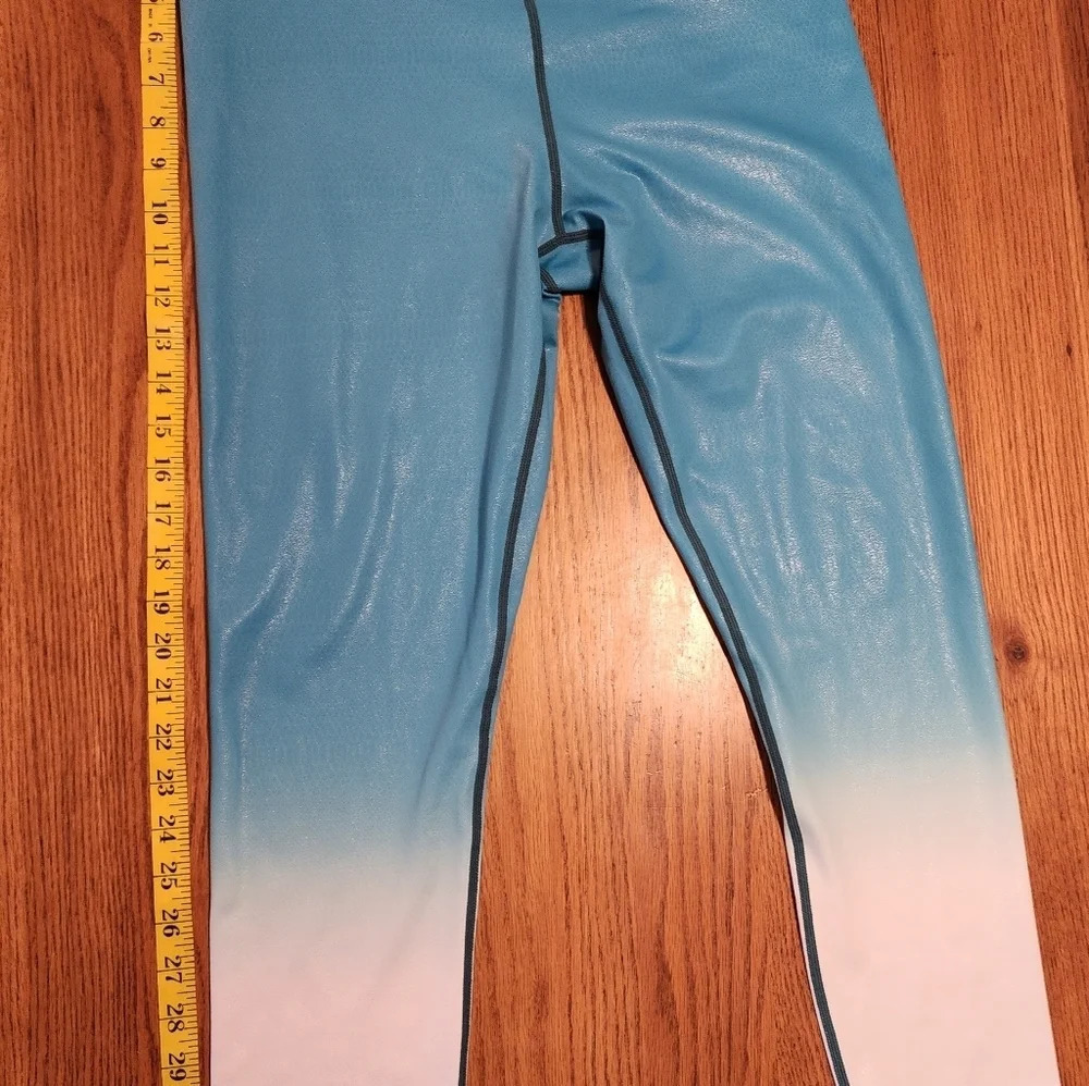 Zyia Blue and White Ombré Shine Leggings Women’s Size 12 - Picture 10 of 11